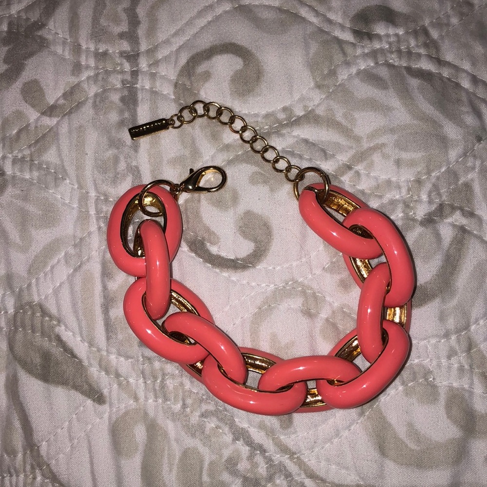 Pink Baublebar enamel link bracelet
